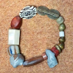 Handmade Bracelet with Antique Brass Beads-2
