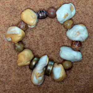 Handmade Bracelet with Antique Brass Beads-3