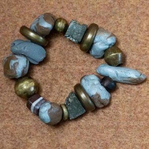 Handmade Bracelet with Antique Brass Beads
