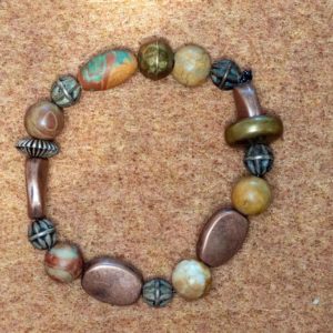 Handmade Bracelet with Antique Brass Beads-4