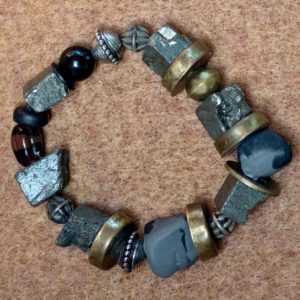 Handmade Bracelet with Antique Brass Beads-5