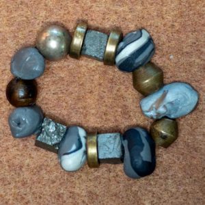 Handmade Bracelet with Antique Brass Beads-6