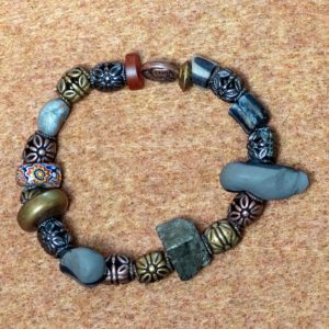 Handmade Bracelet with Antique Brass Beads-7