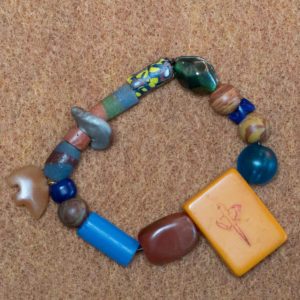 Handmade Bracelet with Bakelite Mahjong Tile-2