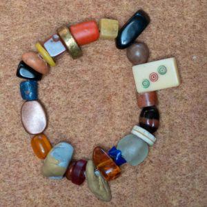 Handmade Bracelet with Bakelite Mahjong Tile-2